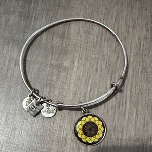 Alex and Ani Silver Bracelet with Yellow Sunflower Charm